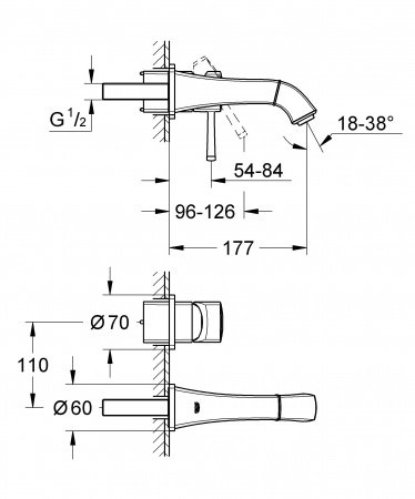 Смеситель для раковины Grohe Grandera 19929GI0 хром/золото