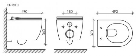 Унитаз подвесной Ceramica Nova Play CN3001 белый