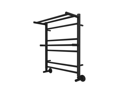 Полотенцесушитель водяной Aquatek Альфа AQ RRP0760BL 60х50 с полкой, черный муар