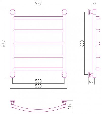 Полотенцесушитель водяной Сунержа Галант+ 60х50 золото