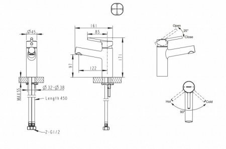 Смеситель для раковины Bravat Palace F1172217CP-A-RUS хром