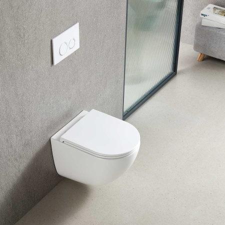 Унитаз подвесной безободковый Vincea Bien VT1-51T белый, с сиденьем микролифт