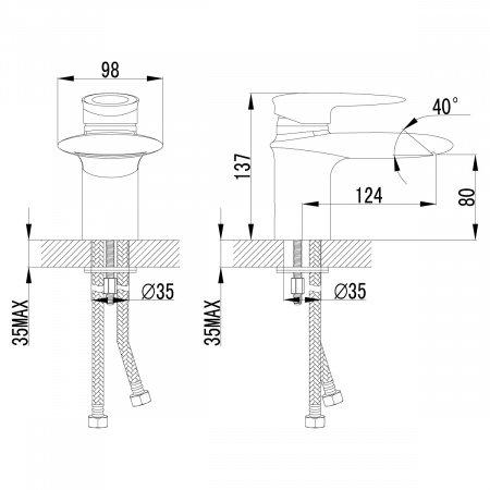 Смеситель для раковины Lemark Status LM4446C хром