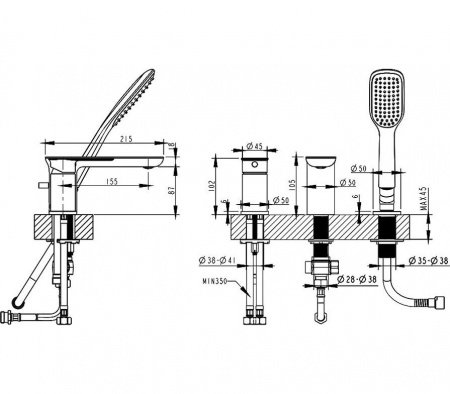 Смеситель для раковины Bravat Gina P69182C-ENG хром