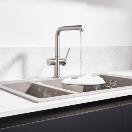 Смеситель для кухни с запорным вентилем Hansgrohe Talis M54 72807800 нержавеющая сталь