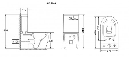 Напольный унитаз-компакт Grossman GR-4446S белый, с сиденьем микролифт