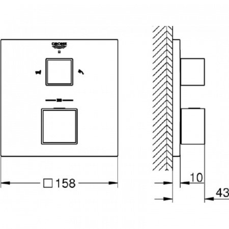 Термостат для ванны с душем Grohe Grohtherm Cube 24155000 хром