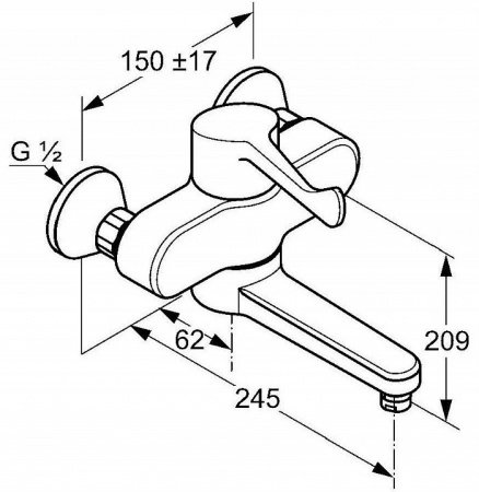 Смеситель для душа Kludi Medi Care 349200524 хром