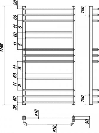 Полотенцесушитель водяной Ravak Cube 100х50 хром