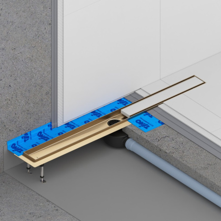 Душевой лоток (двухсторонняя решетка) TIMO Drain System DS230206/17, матовое золото