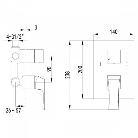 Смеситель для ванны с душем Lemark Unit LM4527C хром