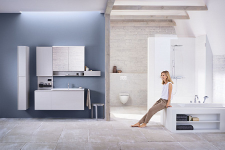 Унитаз с инсталляцией подвесной GEBERIT Acanto 500.301.KJ.A клавиша смыва белый