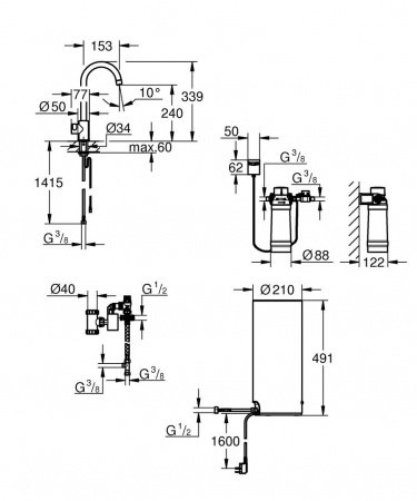 Смеситель для кухни Grohe Red 30080001 хром