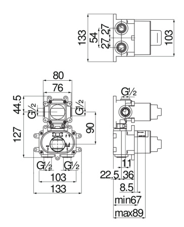 Скрытая часть для термостата Nobili Rubinetterie WE00102