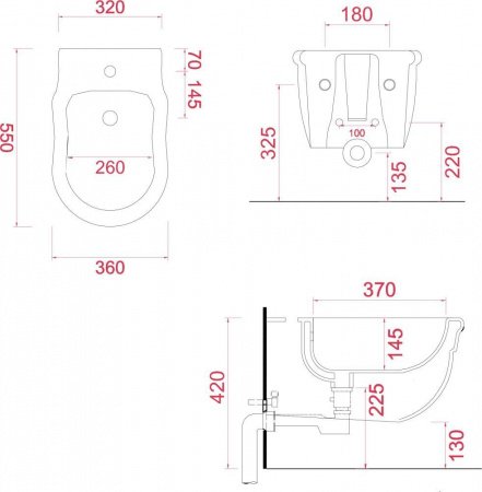 Биде подвесное ArtCeram Hermitage HEB003 черное