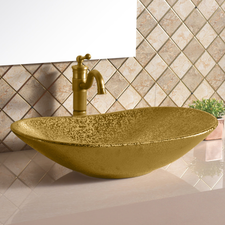 Раковина накладная 64см Point Сатурн PN43903GB золото матовое