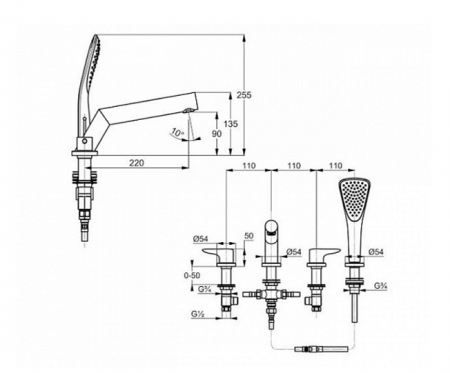Смеситель для ванны с душем Kludi Objekta 324250575 хром