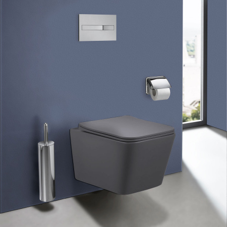 Унитаз подвесной безободковый Vincea Q-Line VT1-12MA антрацит матовый, с сиденьем микролифт