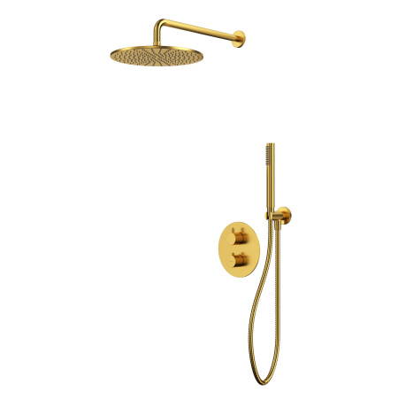 Термостатическая душевая система скрытого монтажа WHITECROSS Y YSET08GLB (брашированное золото)