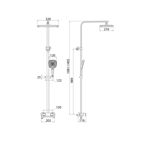 Душевая стойка IDDIS Slide SLISBBTi06 хром
