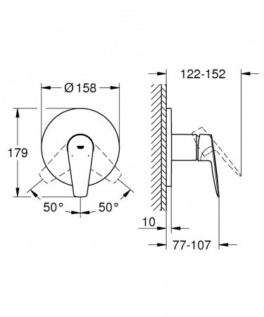 Смеситель для душа Grohe BauEdge New 24161001 хром