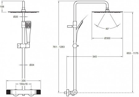 Душевая стойка Jacob Delafon Rivoli E26587-CP