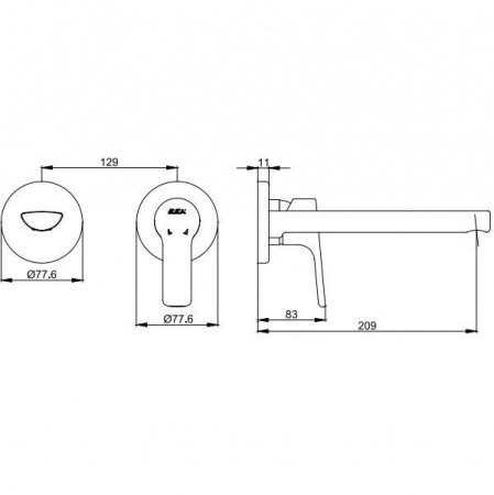 Смеситель для раковины E.C.A Luna 102167606EX-YY хром