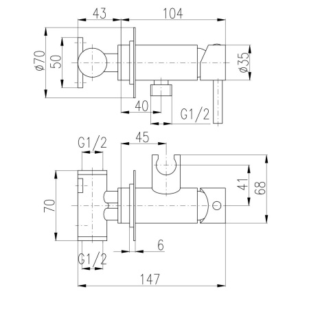 Гигиенический душ со смесителем Rav Slezak Seina SE843/1F, хром