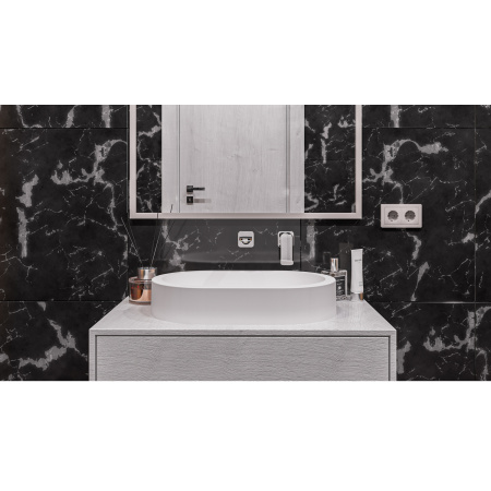 Умывальник WHITECROSS Malachite A 55x35 (белый мат) иск. камень