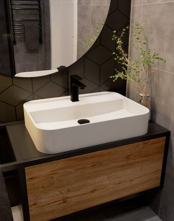 Смеситель для раковины AQUAme Monza AQM6310MB черный матовый