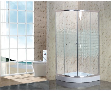 Душевой угол Niagara NG-001-08N 90x90x195 профиль хром, стекло с узором