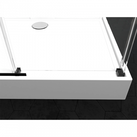 Душевая кабина Black&White G8708 110x80x217 профиль черный матовый, стекло прозрачное