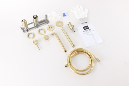 Смеситель ABBER Wasser Kreis 316 AF8130BG для ванны скрытого монтажа, золото брашированное