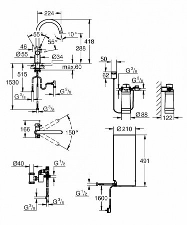 Смеситель для кухни Grohe Red 30079001 хром