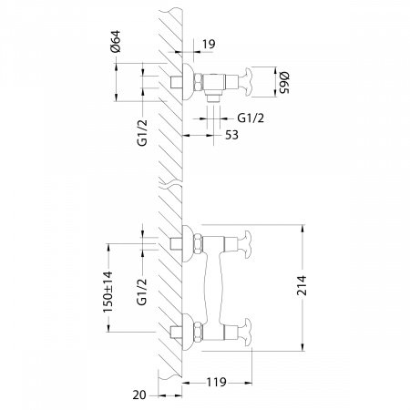 Смеситель для душа Lemark Flora LM0103C хром