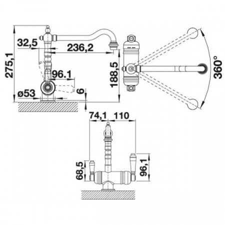 Смеситель для кухни Blanco Sora 524217 хром