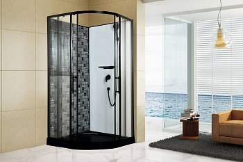 Душевая кабина Esbano Black ESKBB100СK 100x100x210см, профиль черный матовый, стекло прозрачное