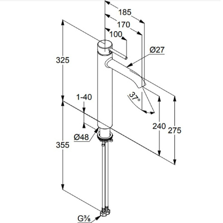 Смеситель для раковины Kludi Bozz 38286N076 золото матовое