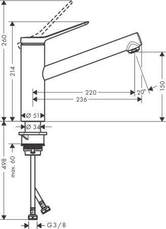Смеситель для кухни Hansgrohe Zesis M35 74802670 черный матовый