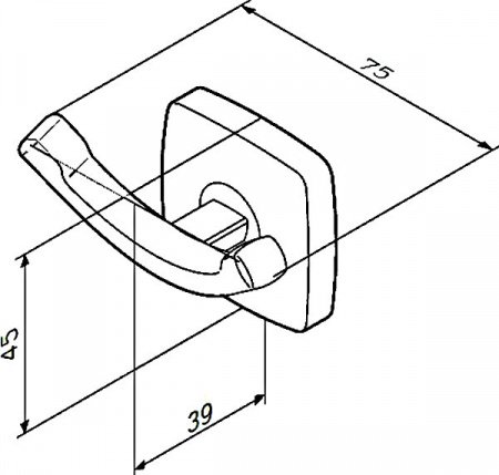 Двойной крючок AM PM Gem A9035600 Хром