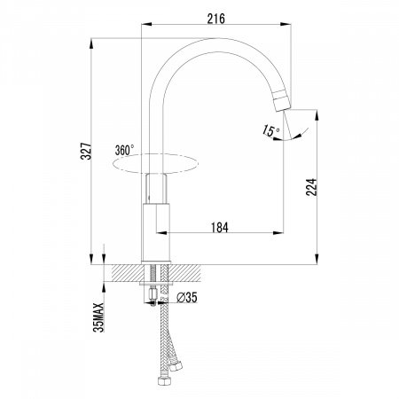 Смеситель для кухни Lemark Plus Grace LM1505C хром