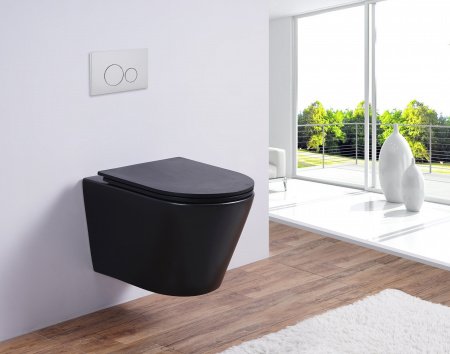 Унитаз подвесной Esbano CLAVEL черный матовый, с сиденьем микролифт