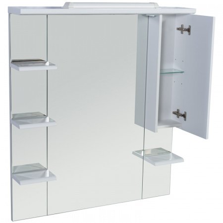 Зеркальный шкаф Rush Fiji 105 со светильниками Белый глянец