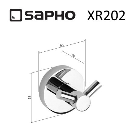 Крючок Sapho X-ROUND XR202 хром