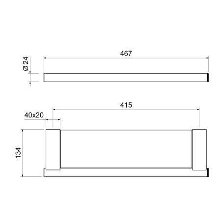 Полка Timo Luiro 18572/03 черный матовый