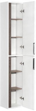 Шкаф пенал Акватон Рене 31 подвесной 1A222003NRC80 Белый Грецкий орех