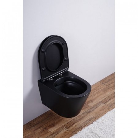 Унитаз подвесной Esbano CLAVEL черный матовый, с сиденьем микролифт