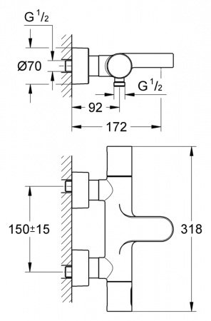 Термостат для ванны с душем Grohe Grohtherm 3000 Cosmopolitan 34276000 хром