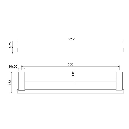 Полотенцедержатель двойной Timo Luiro 18556/03 черный матовый