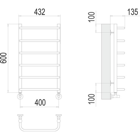Полотенцесушитель водяной Terminus Стандарт П6 40х60